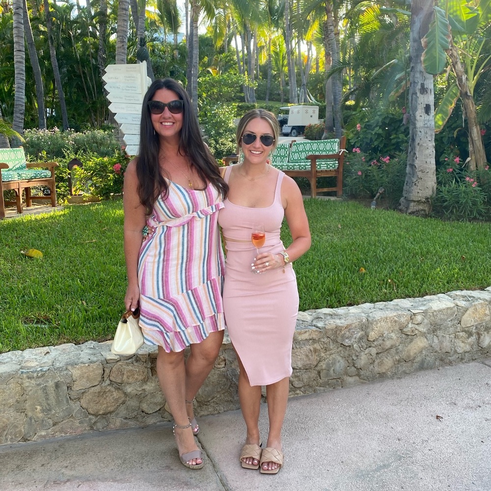 Two piece pink body con dress